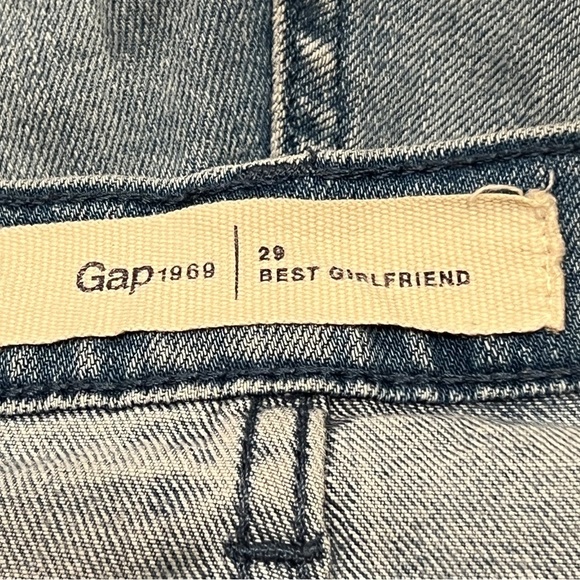 Gap Best Girfriend Raw Hem Two Tone Distressed Jeans Size 29 Women’s - Picture 2 of 6